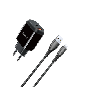 Fuego Adapter FGL20W 20W+Lightning kabl, Crni - 1m 