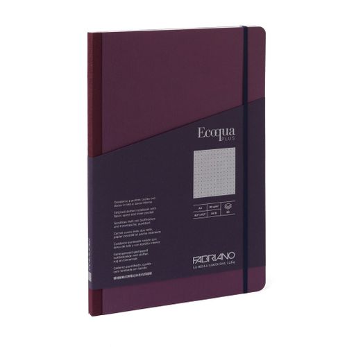 FABRIANO notes Ecoqua plus šiven s platnenim rubom A5 90g 80l na točkice vino 19121012 slika 1