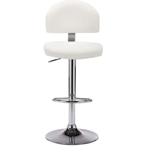 Barski stolac od umjetne kože bijeli slika 25