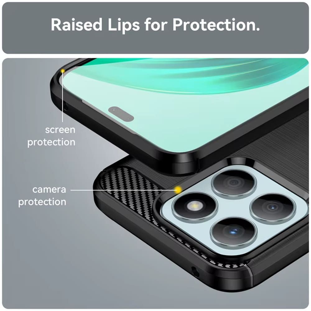 Techsuit Carbon Silicone maska za Honor 400 Smart 5G / 400 Smart 4G / X7d 4G– crna slika 3