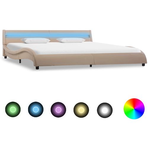 Okvir za krevet od umjetne kože LED boja cappuccina 180x200 cm slika 46