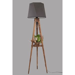 Sehbalı tripod lambader yanık altıgen koyu gri abajurlu Dark Grey Floor Lamp