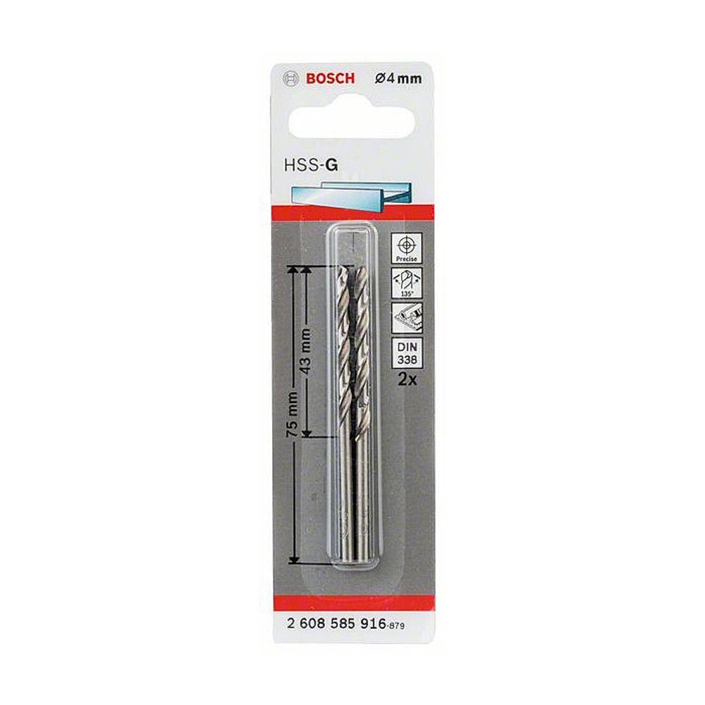BOSCH Burgija HSS-G 4.0 mm - 2 kom.  slika 2