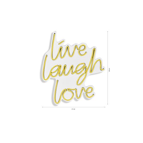 Wallity Ukrasna plastična LED rasvjeta, Live Laugh Love - Yellow slika 8