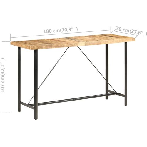 Barski stol 180 x 70 x 107 cm od grubog drva manga slika 23
