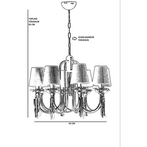 Kontes 8751-4 Black Chandelier slika 3