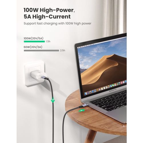 UGREEN USB-C 3.1 M/M Gen2 5A kabel 100W 1m (crni) - polybag slika 7