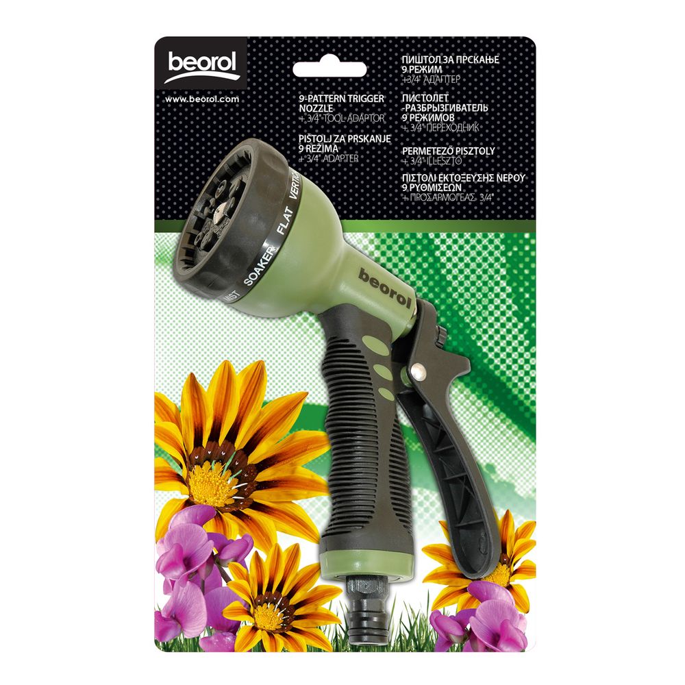 Beorol Pištolj za prskanje sa 9 režima + 3/4" adapter slika 2