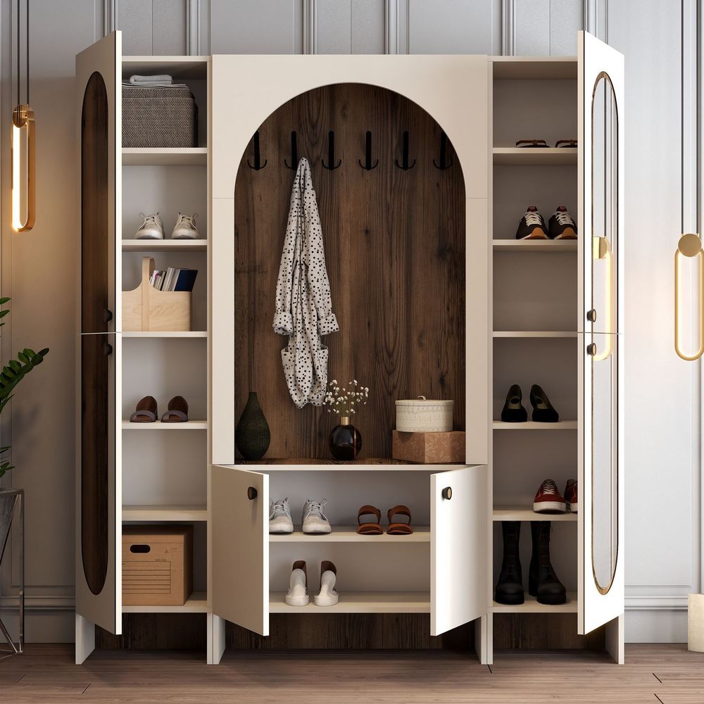 Hall Stand Palermo KLM - Krem i Orah slika 3