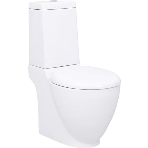 Keramička okrugla toaletna školjka s protokom vode bijela slika 36