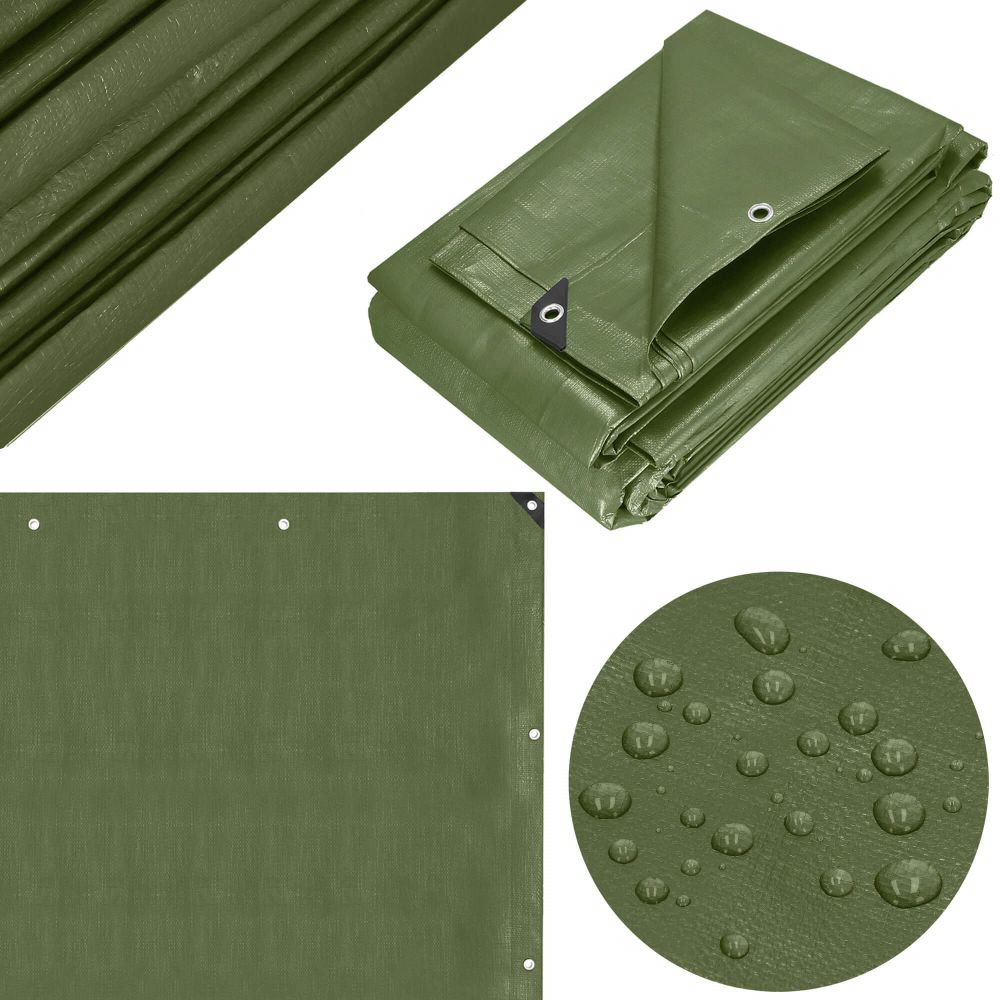 Cerada 4 x 6 m tamnozelena srebrna slika 4