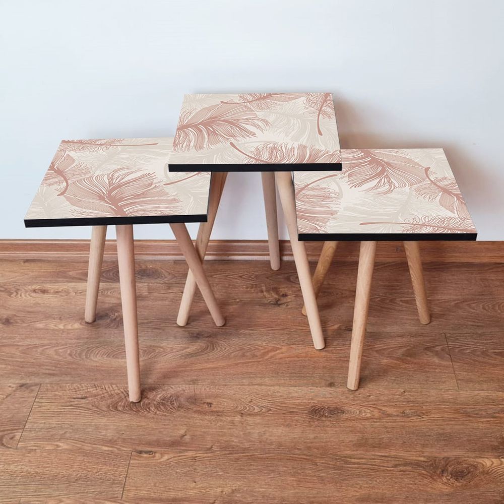 Nesting stolovi 3Shp188 - set od 3 komada - boje: bež, krem slika 1