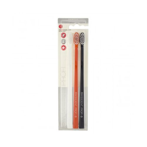 Swissdent Colours Soft-Medium Toothbrushes (black, orange, white) 3 pcs slika 1