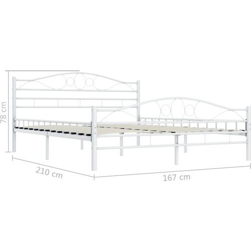 Okvir za krevet bijeli metalni 160 x 200 cm slika 13