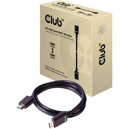 club3D HDMI priključni kabel HDMI A utikač, HDMI A utikač 3.00 m crna CAC-1373 vatrostalan HDMI kabel slika 3
