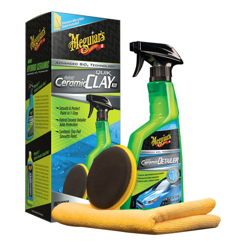 Meguiars Komplet hibridna pad/jastučič glina sa Hibridnim brzim čistačem sa zaštitom i peškirom Hybrid Ceramic Quik Clay Kit slika 1