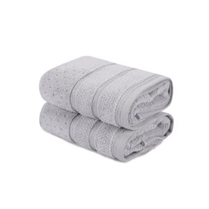 Arella - Grey Grey Hand Towel Set (2 Pieces)