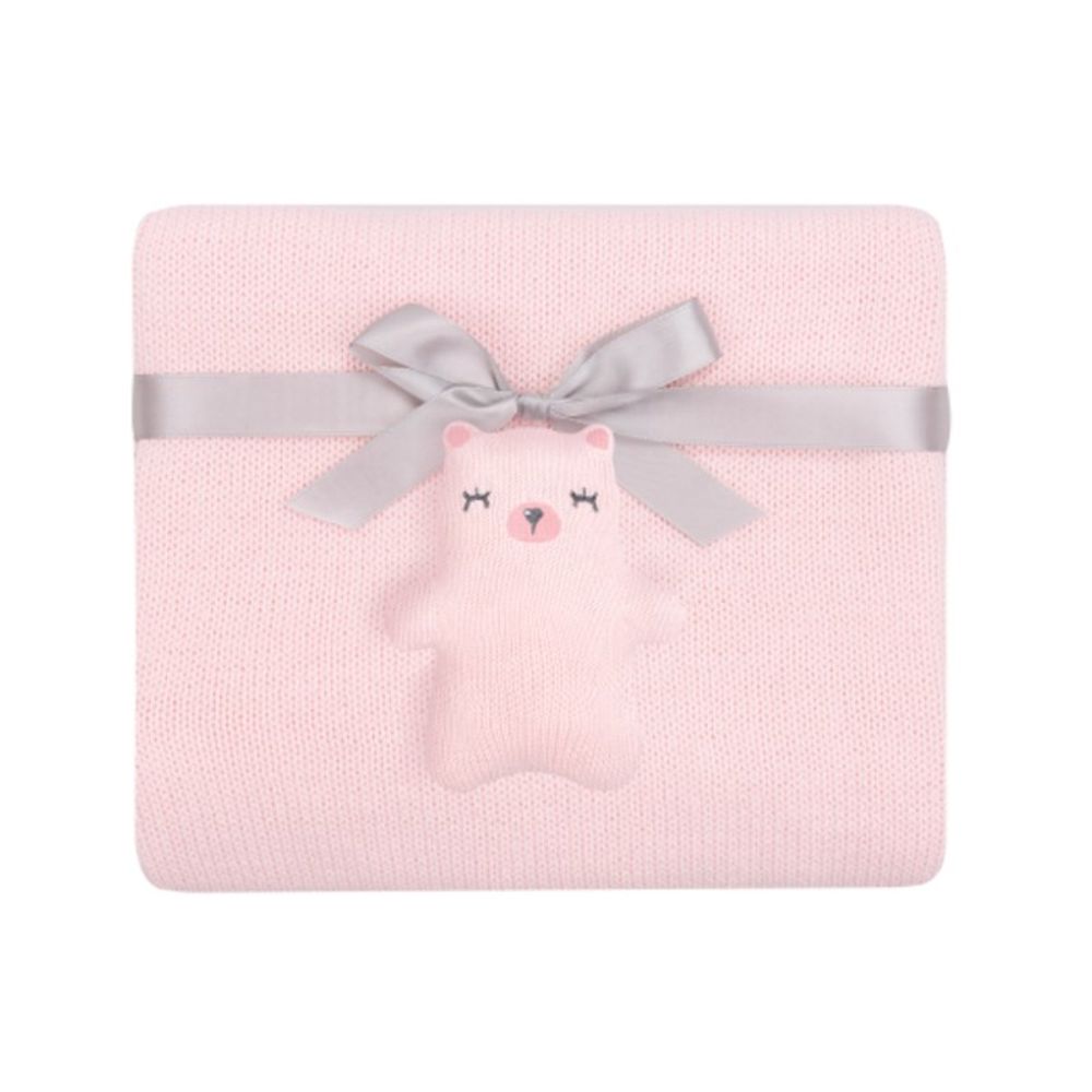 Kikka Boo Pleteni pamučni pokrivač 75x100cm, Pink slika 1