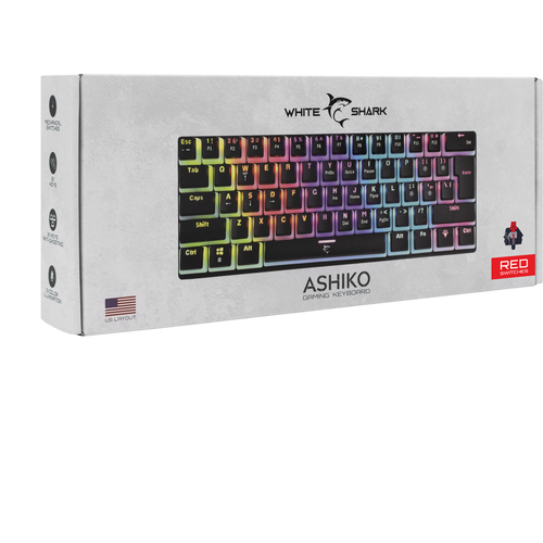 White Shark TIPKOVNICA GK-2202 ASHIKO Crna / US / RED.SW. slika 6