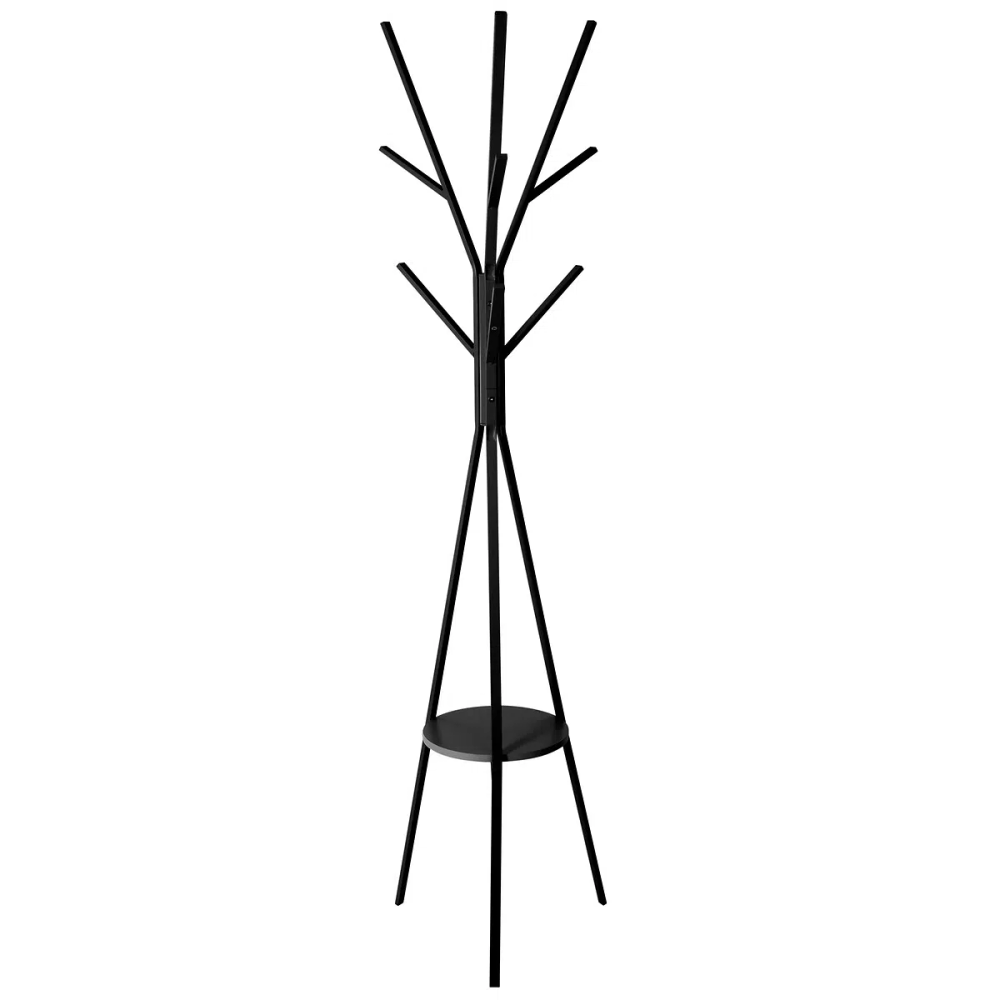 Five vješalica za odjeću s 9 kukica 44,8x40x180cm mdf/metal crna slika 1