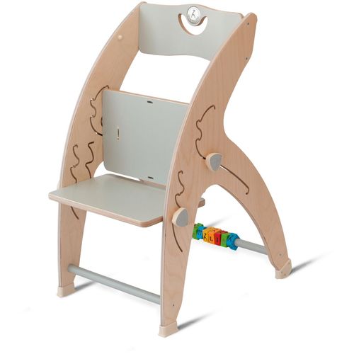 QuarttoLino 7u1 dječja stolica za bebe i djecu siva sa glavom žirafe slika 5
