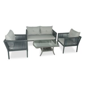 Hanah Home Shangai 38 - Grey Grey Garden Lounge Set