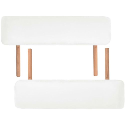 Sklopivi dvodijelni masažni stol debljine 10 cm bijeli slika 6