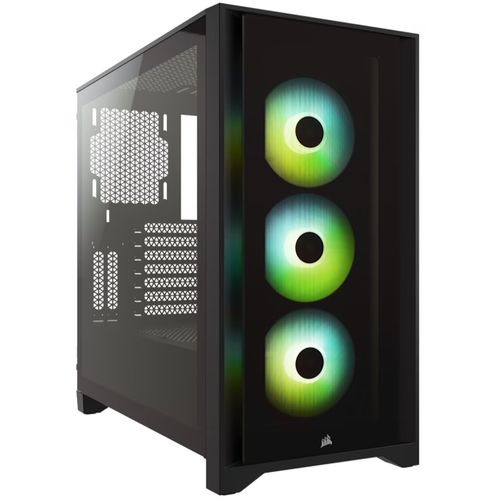 CORSAIR iCUE 4000X RGB Tempered Glass, Mid-TowerATX Case, Black slika 1