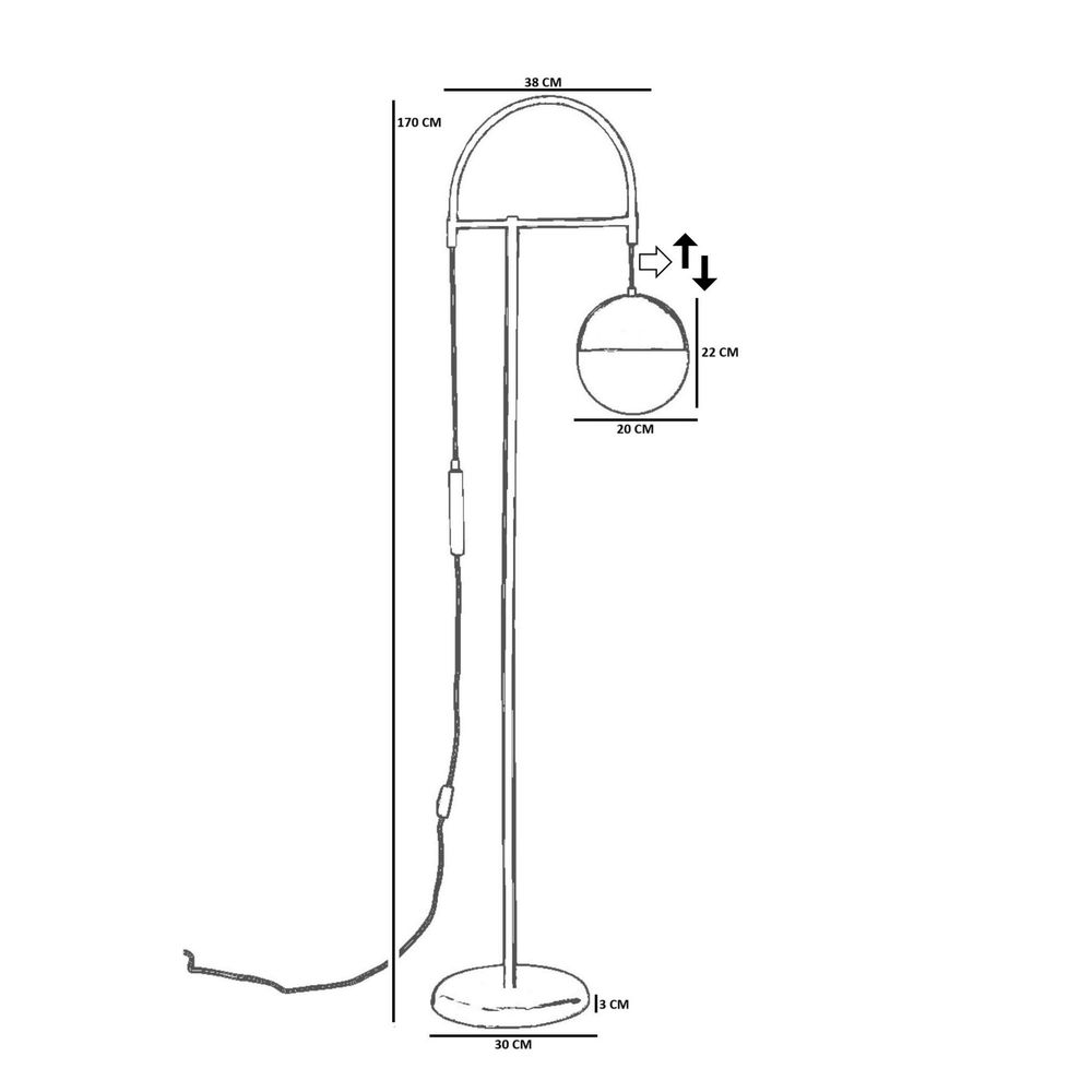 Opviq Podna lampa 876, bijela, crna slika 5