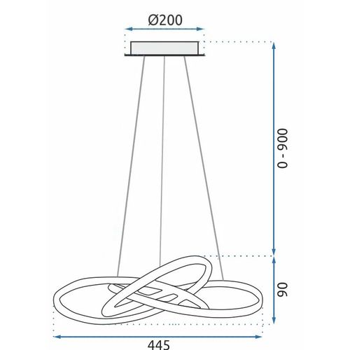 TOOLIGHT Stropna viseća svjetiljka prsten Moderna LED + daljinski upravljač APP390-CP Zlato slika 12