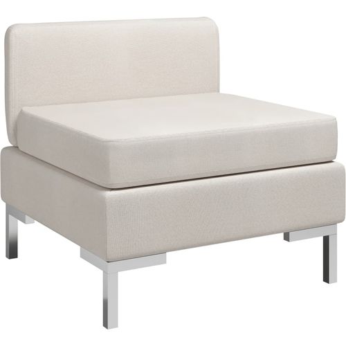 Modularna srednja sofa s jastukom od tkanine krem slika 1