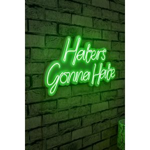 Wallity Ukrasna plastična LED rasvjeta, Haters Gonna Hate - Green