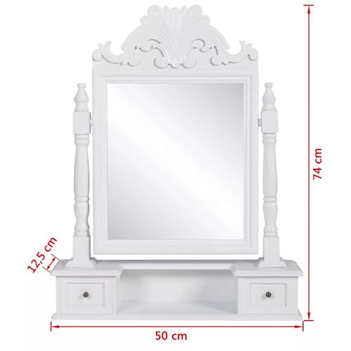Toaletni stolić s pravokutnim nagibnim ogledalom MDF slika 21