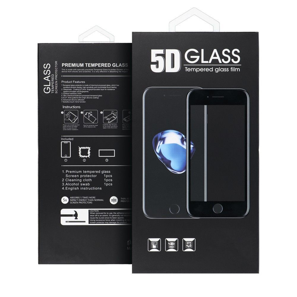 5D Full Glue kaljeno staklo za Motorola G06 / G06 Power – sa crnim rubom slika 2