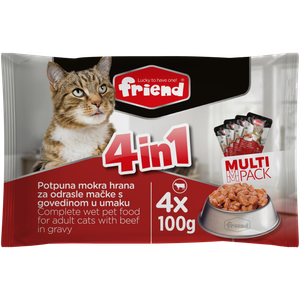 Friend Multipack mokra hrana za mačke u vrećici Govedina 4x100g