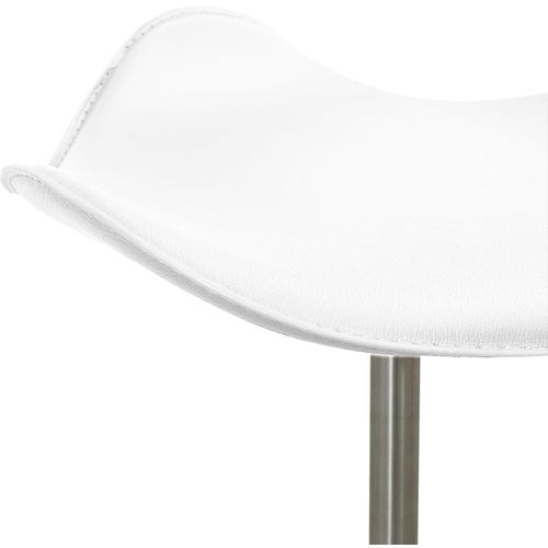 Salonski stolac od umjetne kože bijeli slika 5