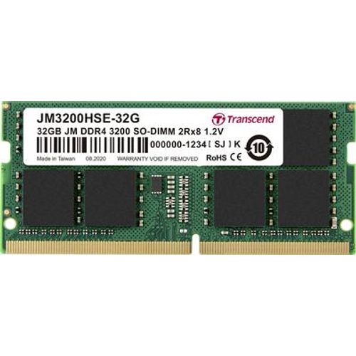 Transcend JM3200HSE-32G DDR4 32GB SO-DIMM 3200MHz, JM, 2Rx8 2Gx8 CL22 1.2V slika 1