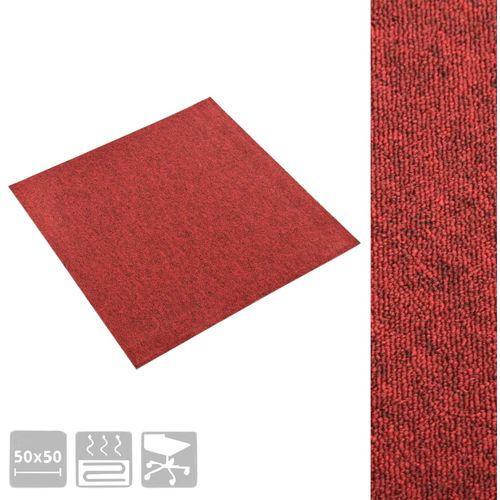 Podne pločice s tepihom 20 kom 5 m² 50 x 50 cm crvene slika 3