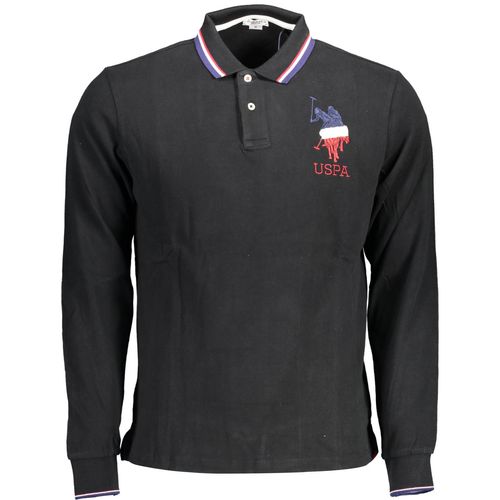 US POLO MEN'S LONG SLEEVED POLO BLACK slika 1