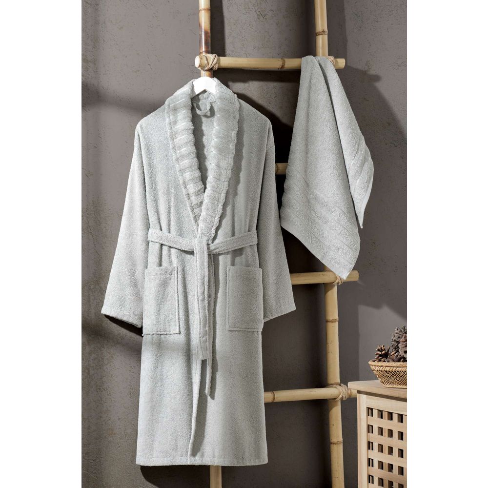 Set Bademantila Carla, boja: svijetlo siva slika 1