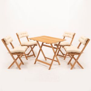 MY004A Natural
Cream  Garden Table & Chairs Set (5 Pieces)