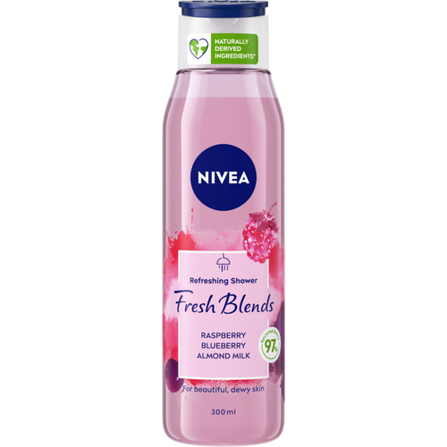 NIVEA Fresh Blends raspberry blueberry almond milk gel za tuširanje 300ml slika 1