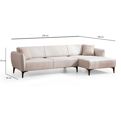 Atelier Del Sofa Kutna garnitura, Bijela, Belissimo Right - Off White slika 8