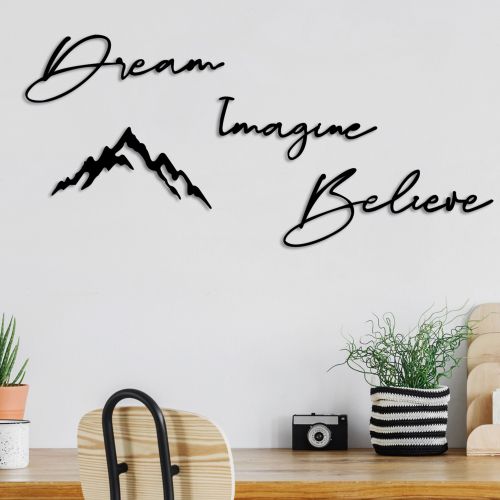 Wallity Metalna zidna dekoracija Dream Imagine Belive slika 1