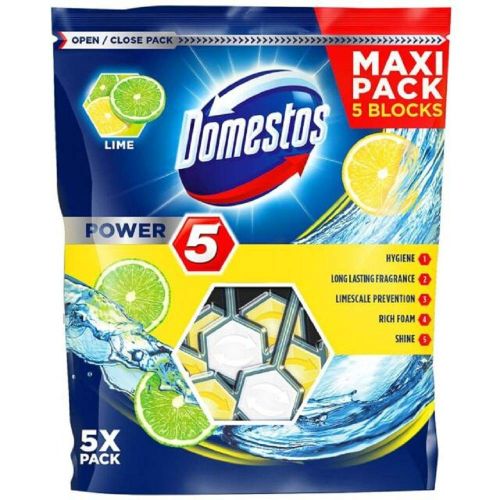 Domestos osveživač za WC šolju power 5 lime 5X55g slika 1