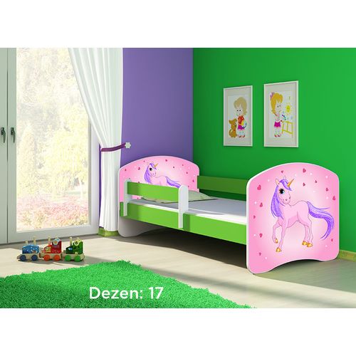 Deciji krevet ACMA II 140x70 + dusek 6 cm GREEN17 slika 1