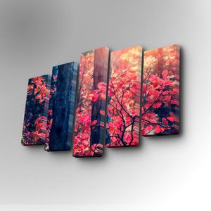 5PUC-060 Multicolor Decorative Canvas Painting (5 Pieces)