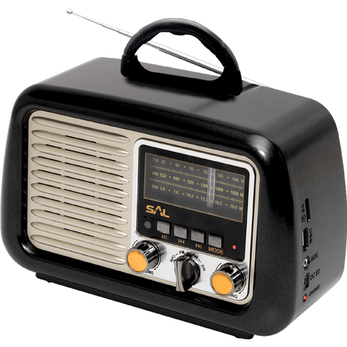 SAL Retro radio + BT bežični zvučnik, 4in1, FM, MP3, AUX - RRT 2B slika 1