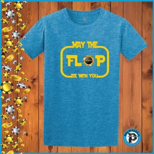 Poker majica "May The Flop Be With You", plava slika 1