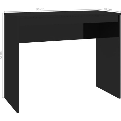 Radni stol visoki sjaj crni 90 x 40 x 72 cm od iverice slika 12